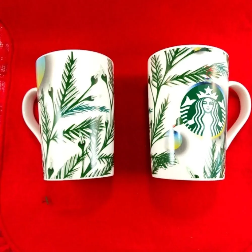 Starbucks 2020 Christmas New Bone China 11oz. Coffee Mug Set TWO MUGS
